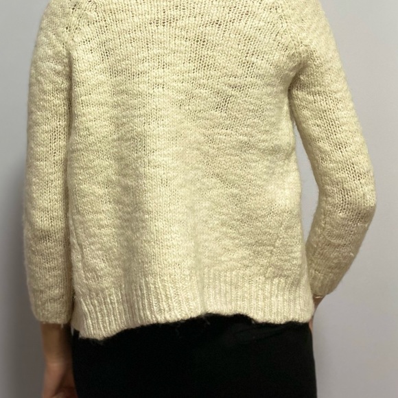 Wool blend white knit cardigan Zara - Picture 3 of 4